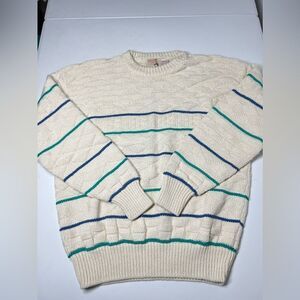 Vintage 1980s Sweater The Fox Collection Mens Size Large Cotton Knit